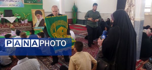 استقبال مردم شهر تیتکانلو از پرچم امام رضا(ع)