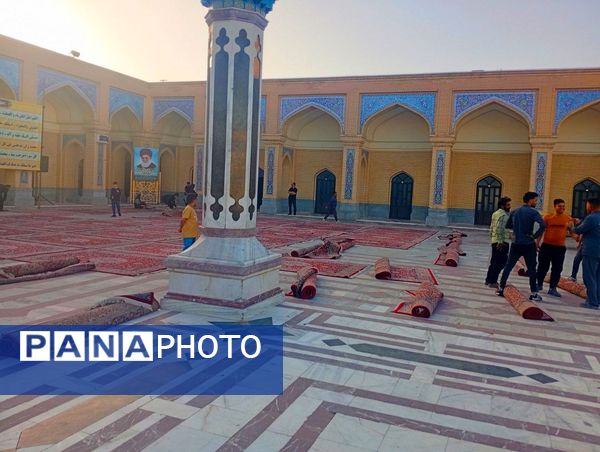 آماده سازی زیارتگاه شهید مدرس برای نماز عید سعید فطر