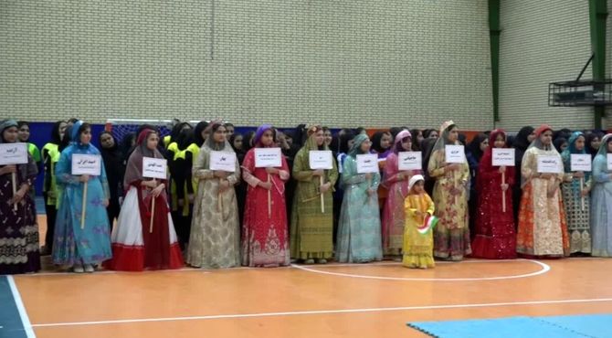 نمایش شور اقتدار دختران دانش‌آموز دشتستان در جام اقتدار ایران