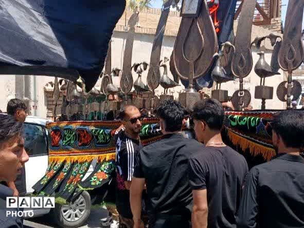 در هشتمین روز ماه محرم طنین نوای یا حسین در کوچه‌های فدافن پیچید
