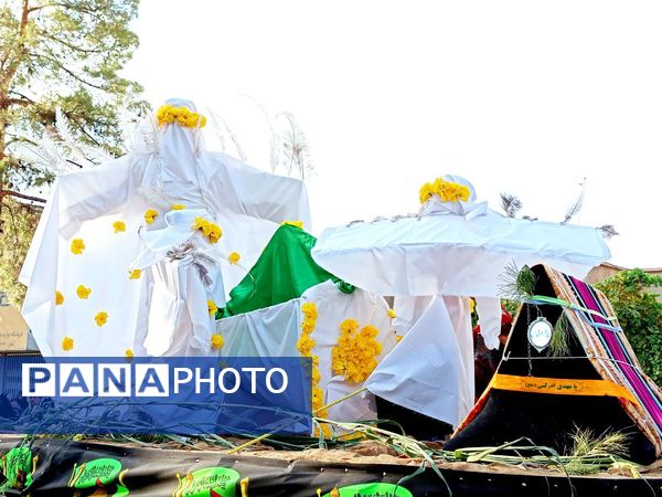 حرکت نمادین کاروان بندی اسد روستای فدافن و آیین نخل گردانی در کاشمر 