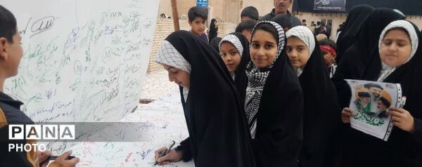حضور هیئت دختران حاج قاسم دهنو در مراسم روز قدس خلیل آباد 