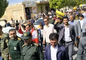 راهپیمایی مردم شهرستان مارگون در پی محکومیت رژیم صهیونیستی 