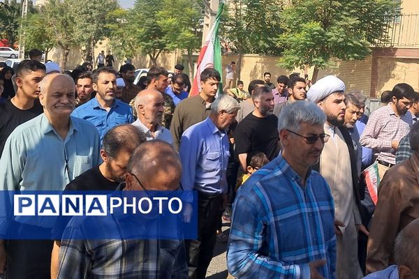 همبستگی مردم ولایتمدار نسیم‌شهر در راهپیمایی علیه رژیم صهیونیستی