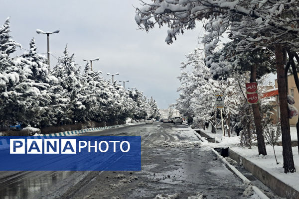 بارش برف شهرستان اقلید را سفید پوش کرد