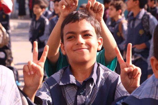 صبحگاه دانش‌آموزی در دبستان قلمچی گرگان