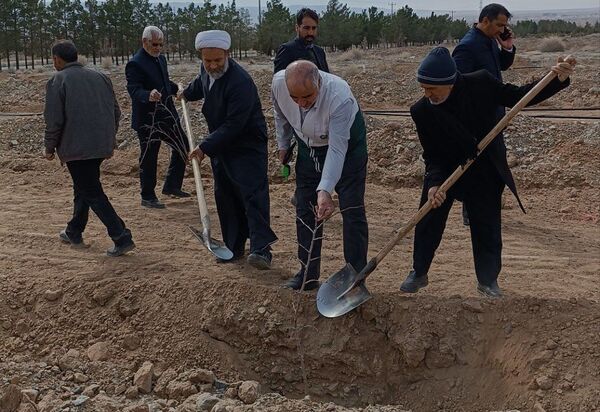 کاشت درخت توسط خادمیاران رضوی در شهرستان خلیل‌آباد 