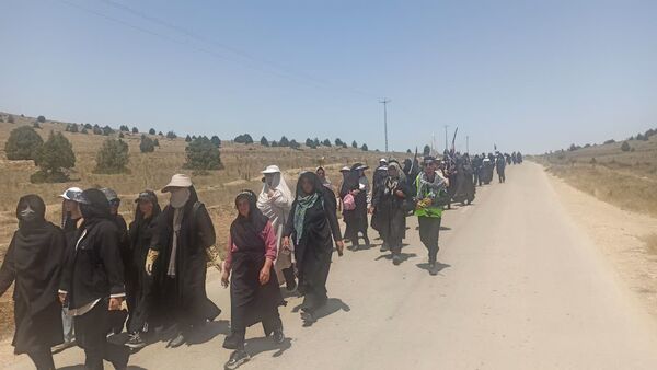 پیاده‌روی هیات روستای زرد تا امام زاده روستای کاستان