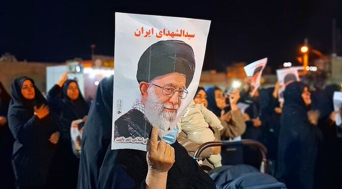 مراسم بزرگ عزاداری به شهادت جانسوز حضرت آیت‌الله امام خامنه ای در باشت