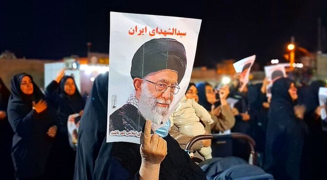 مراسم بزرگ عزاداری به شهادت جانسوز حضرت آیت‌الله امام خامنه ای در باشت