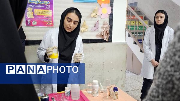 بازدید مسئول پژوهش‌سرای دکتر حسابی از دستاوردهای دانش‌آموزان مدرسه شاهد شهید نوری