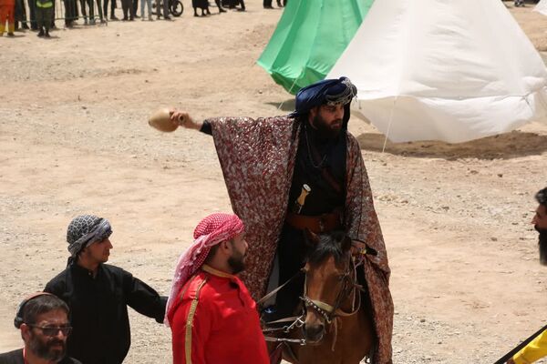 مراسم خیمه سوزی هیات «خیام الحسین» در قم