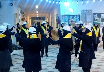 رزمایش تشکیلاتی دهه فجر در مدرسه حضرت فاطمه (س) 