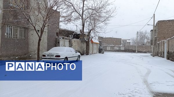 بارش نعمت الهی برف در شهرستان زیبای نیشابور 