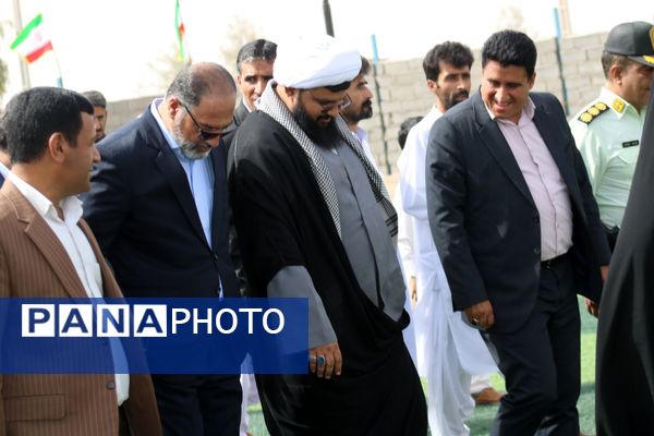 افتتاح زمین چمن روستای محمد آباد چاه ملک 