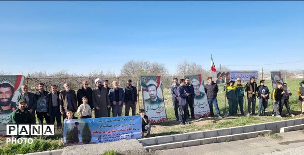 کاشت نهال امید در مریانج؛ ادای احترام به امام شهید و شهدای میناب