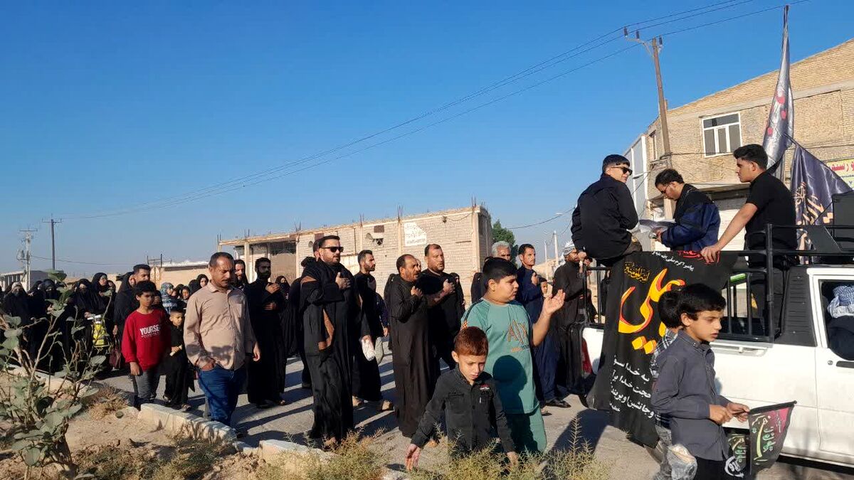  مراسم معنوی مشایه فاطمیه در قلعه چنعان شهرستان کارون برگزار شد