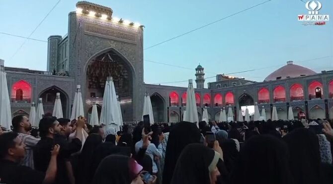 مراسم اذن عزا و تعویض پرچم بارگاه رضوی