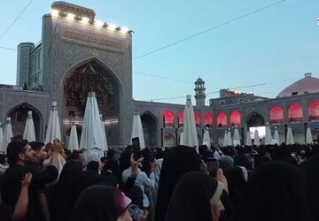 مراسم اذن عزا و تعویض پرچم بارگاه رضوی
