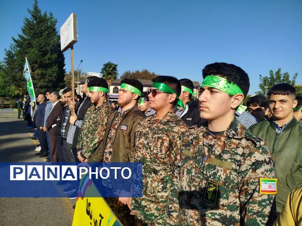 برگزاری صبحگاه مشترک دانش‌آموزی شهرستان هزار سنگر آمل 