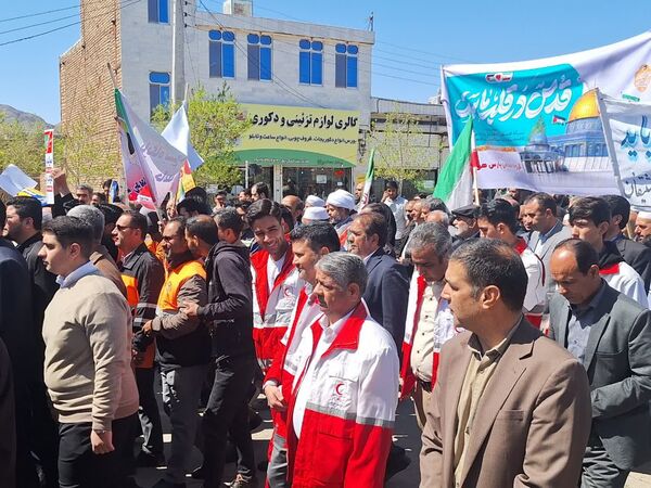 حضور حماسه‌ساز و پرشور مردم شهرستان خواف در راهپیمایی روز قدس
