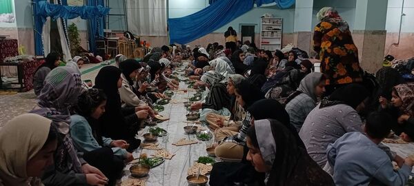 مراسم معنوی اعتکاف در مسجد جامع روستای نقاب خلیل آباد