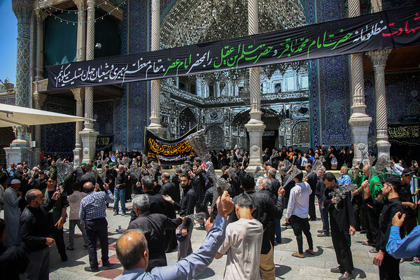 عرض تسلیت دسته‌های عزاداری سالروز شهادت امام باقر(ع) به کریمه اهل بیت