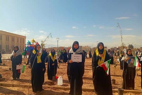 دانش‌آموزان دبیرستان عفت در کاشت ۱۰۰۰ درخت شریک شدند