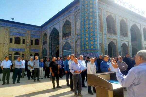 مراسم تشییع پیکر شهید جانباز حاج احمد شیخ حسینی در حرم سید علاءالدین حسین(ع)