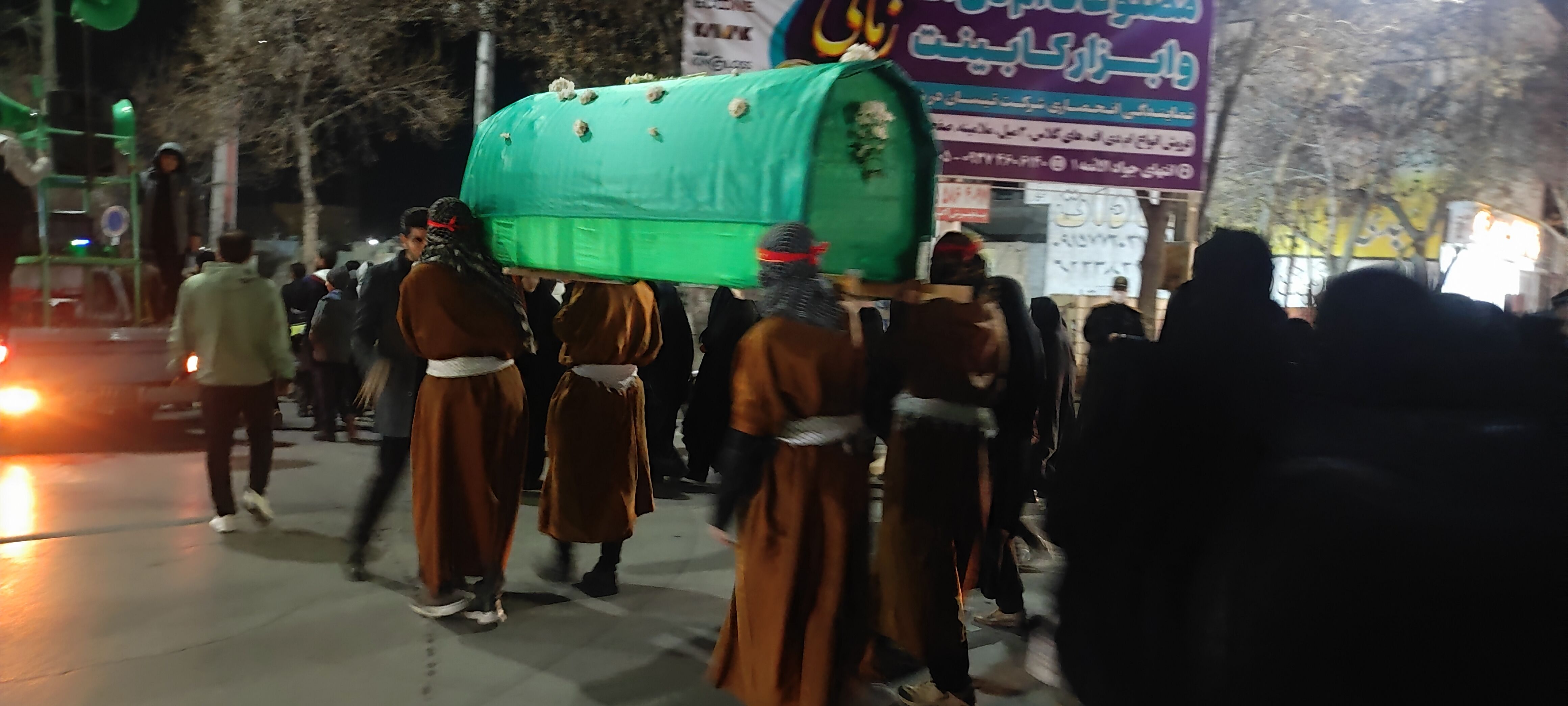 مراسم تشییع نمادین فاطمه زهرا(س)  در مسجد محمد رسول الله(ص) شهرستان شیروان