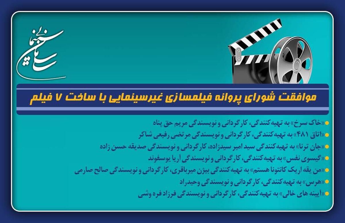 موافقت شورای پروانه فیلمسازی غیرسینمایی با ساخت ۷ فیلم‌
