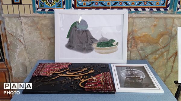 نمایشگاه آثار هنرجویان هنرستان حضرت زهرا(س) شهرستان بن