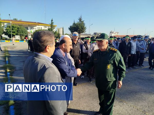 برگزاری صبحگاه مشترک دانش‌آموزی شهرستان هزار سنگر آمل 