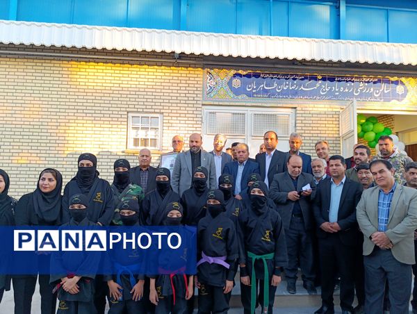 افتتاح سالن ورزشی زنده یاد حاج محمدرضا خان طاهریان در خلیل آباد 