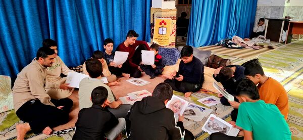 برگزاری مراسم اعتکاف پدر پسری در مسجد جامع آشخانه