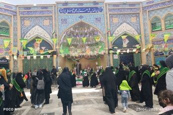 مراسم استقبال از پرچم قدس رضوی در شهرستان نهاوند 