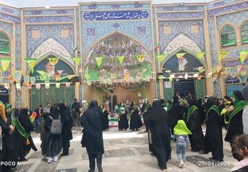مراسم استقبال از پرچم قدس رضوی در شهرستان نهاوند 