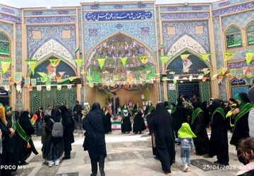 مراسم استقبال از پرچم قدس رضوی در شهرستان نهاوند 