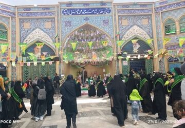 مراسم استقبال از پرچم قدس رضوی در شهرستان نهاوند 