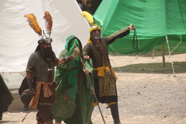 مراسم خیمه سوزی هیات «خیام الحسین» در قم
