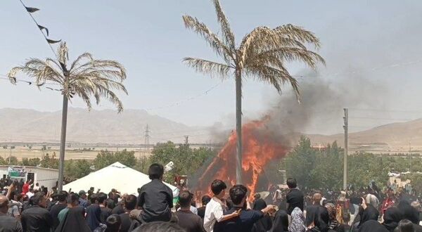 مراسم خیمه سوزان در شهر طاقانک
