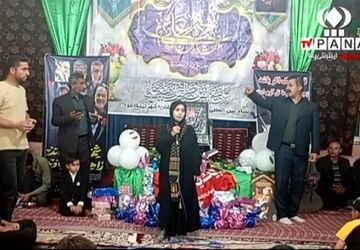 رجزخوانی دانش‌آموز خبرنگار پانا در مراسم عید غدیر