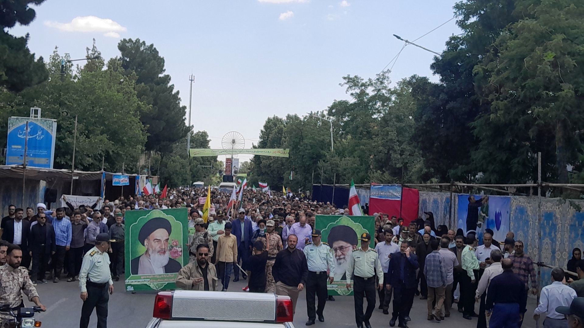  حضور بی نظیر مردن نیشابور در راهپیمایی بر علیه حمله رژیم صهیونسیتی