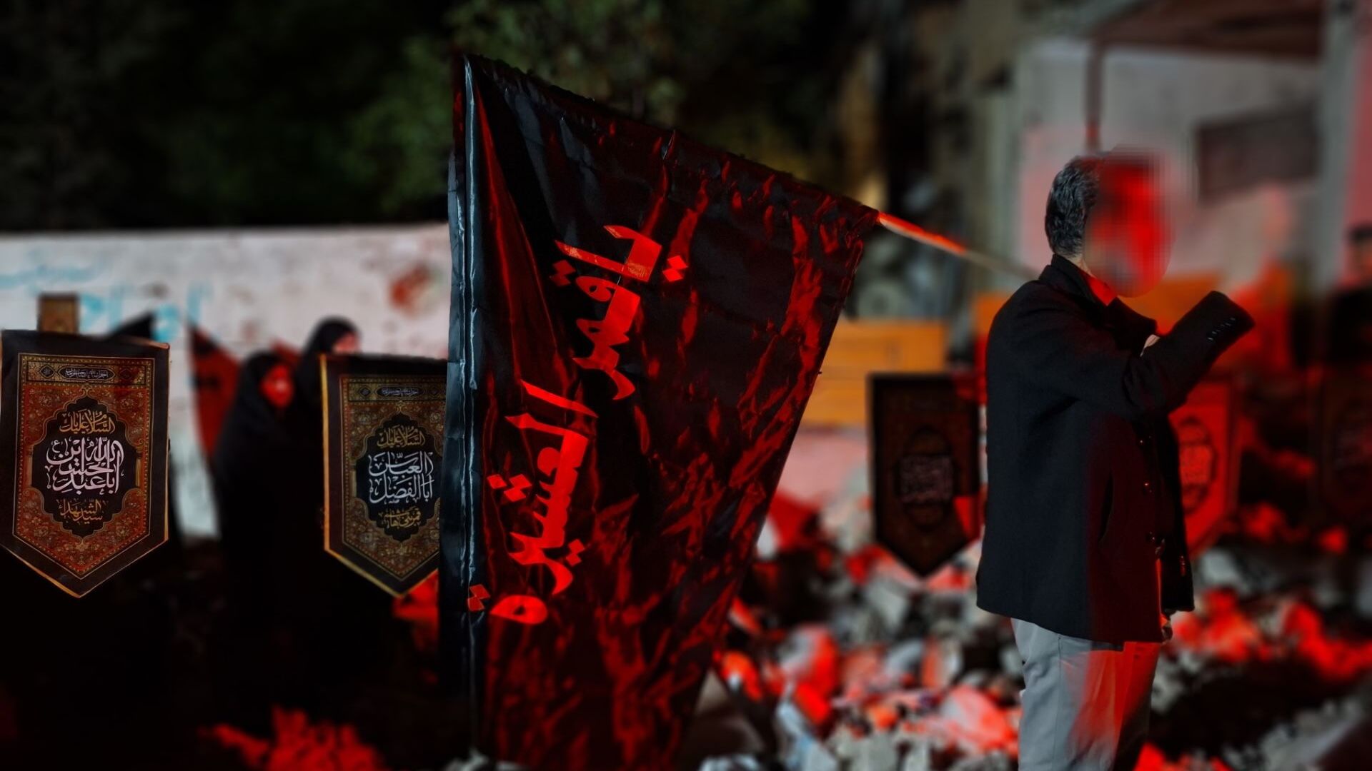 خیابان ایثار در سوگ سردار داود عسگری و خانواده‌ شهیدشان