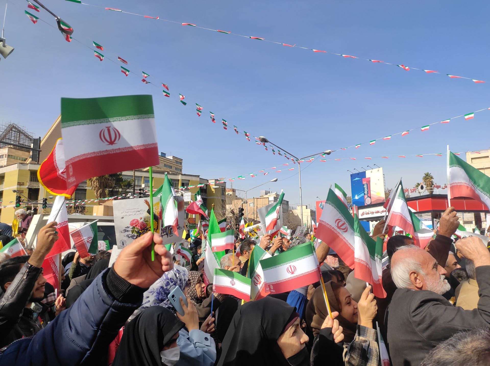 دختری در دل راهپیمایی پر شکوه