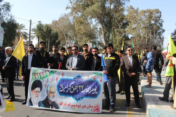 راهپیمایی ۲۲ بهمن در شهرستان بم 