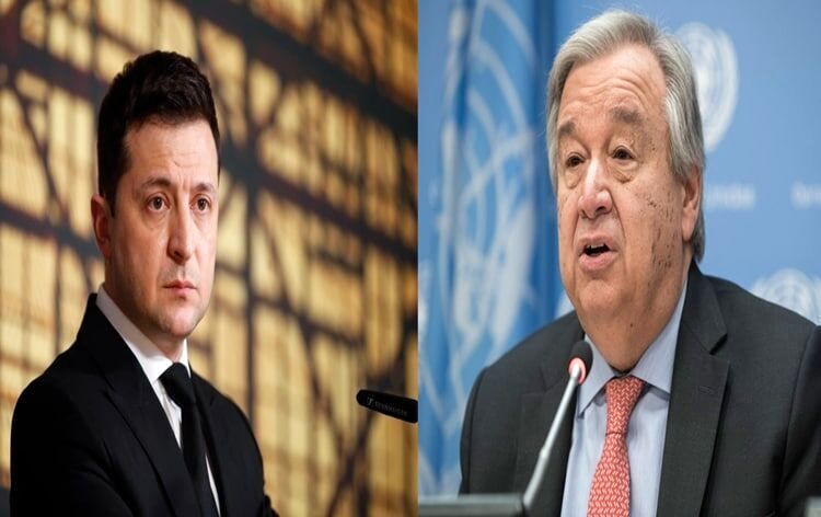 گفت وگوی زلنسکی و گوترش درمورد نیروگاه هسته‌ای زاپوریژیا و غزه