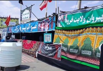 برپایی موکب‌های پیروان ولایت و حوزه شهید سمیه قروه برای خدمت‌رسانی به زائران کربلا