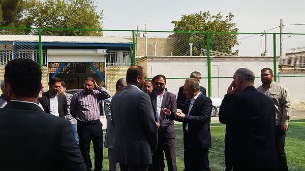 آیین افتتاحیه کارگاه و زمین چمن هنرستان تخصصی خودرو برادران نیشابور 