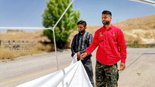 آموزش چادرزنی و برپایی کمپ امدادی به فراگیران هلال احمر در مارگون